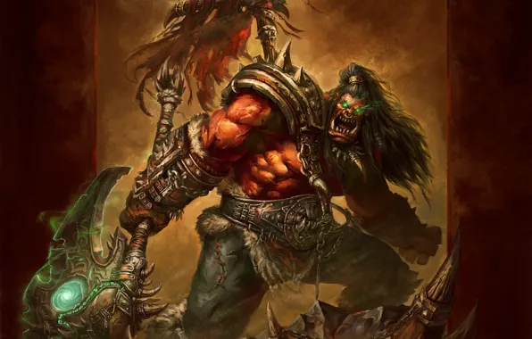 Воин, орк, wow, Grom Hellscream, Гром Адский Крик, world of wacraft
