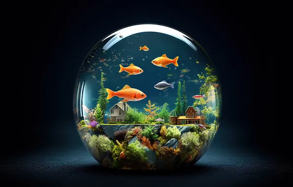 Картинка рыбки, аквариум, colorful, кораллы, glass, fish, coral, aquarium