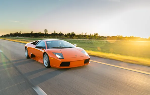 Lamborghini, supercar, Lamborghini Murcielago, Murcielago, orange