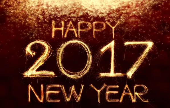 New year, happy, fireworks, 2017