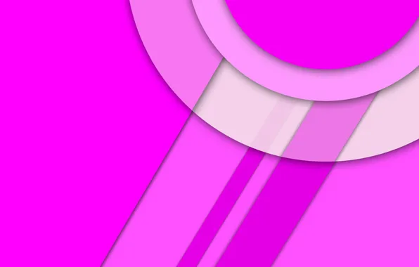 Картинка белый, линии, круги, розовый, Android, material