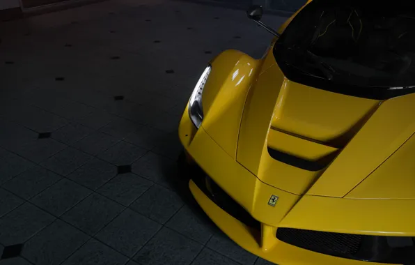 Ferrari, Yellow, Face, LaFerrari