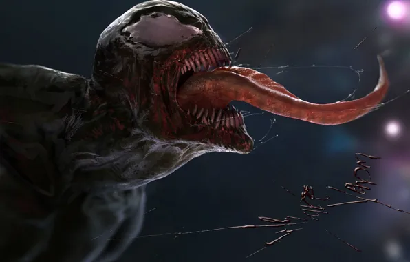 Язык, арт, пасть, Веном, Venom, симбиот