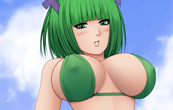 Girl, sexy, cleavage, boobs, anime, beautiful, short hair, pretty