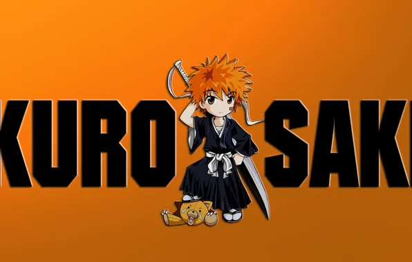 Sword, game, Bleach, anime, chibi, katana, boy, asian