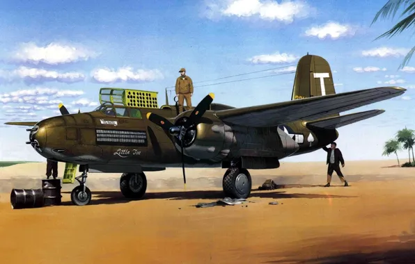 Картинка рисунок, штурмовик, ВВС США, ночной истребитель, Douglas A-20 Havoc, лёгкий бомбардировщик, ДБ-7 Бо́стон