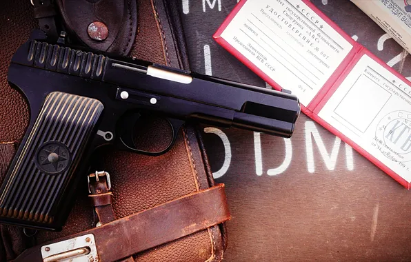 Пистолет, оружие, удостоверение, армейский, 1933, самозарядный