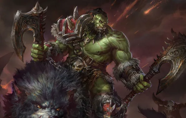 WoW, Орк, world of warcraft, MMORPG, Blizzard Entertainment, orc, Grommash Hellscream, jeremy chong