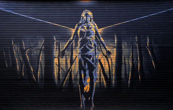 Стена, граффити, рисунок