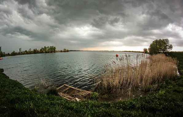 Картинка вода, пасмурно, берег, Природа