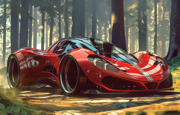 Car, illustration, futuristic