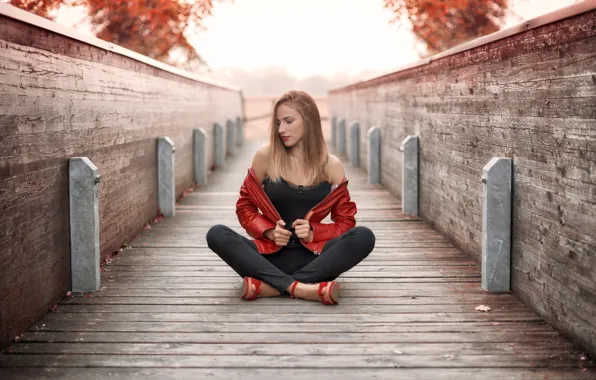 Картинка девушка, мост, Natalia