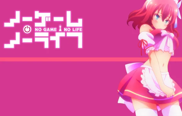 Девушка, аниме, anime, горничная, розовые волосы, no game no life, ngnl