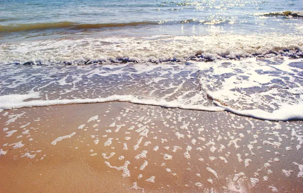 Песок, море, волны, пляж, берег, summer, beach, sea