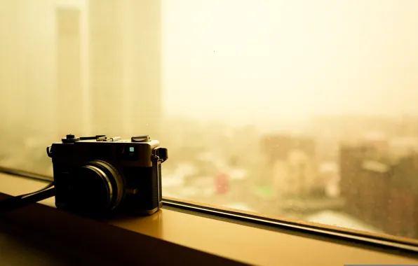 Фото, камера, окно, фотоаппарат, canon canonet ql