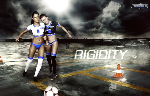 Девушки, спорт, мяч, footbaltop, rigidity