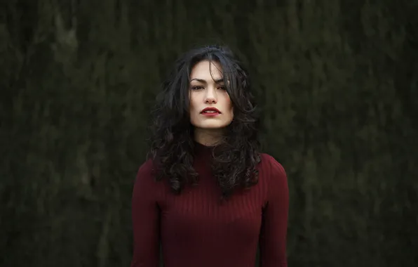 Взгляд, фон, модель, брюнетка, Paola