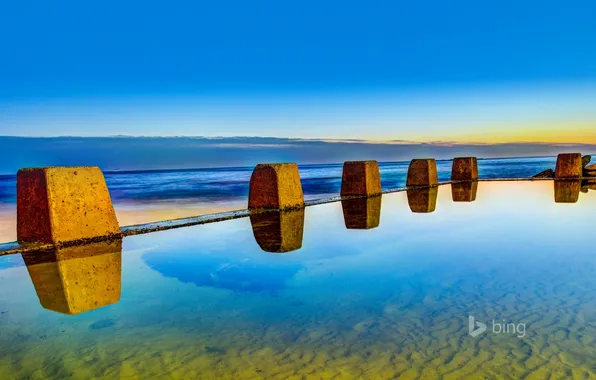 Картинка море, небо, бассейн, горизонт, австралия
