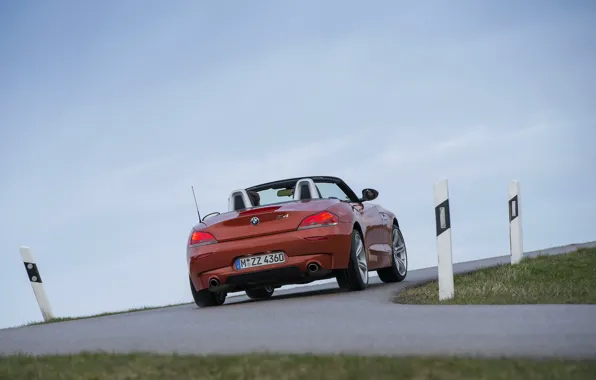 Картинка дорога, поворот, BMW, родстер, 2013, корма, E89, BMW Z4