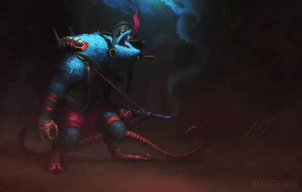 Стиль, Fantasy, Автомат, Art, Style, Фантастика, Rat, Illustration