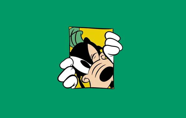 Картинка Минимализм, Green, Walt Disney, Уолт Дисней, Goof, Гуфи, Goofy, Зелёный Фон
