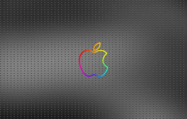 Металл, фон, apple, точки, Логотип