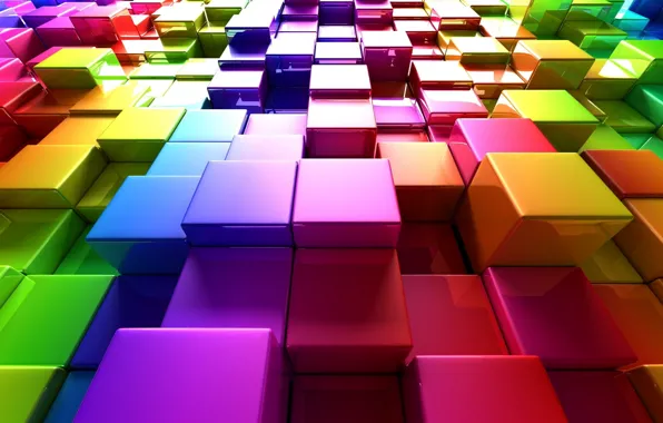 Colorful, куб, красочный, компьютерная графика, rendering, digital art, cube, цифровое искусство