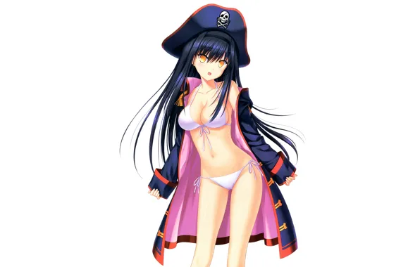 Girl, sexy, cleavage, long hair, boobs, anime, beautiful, pretty