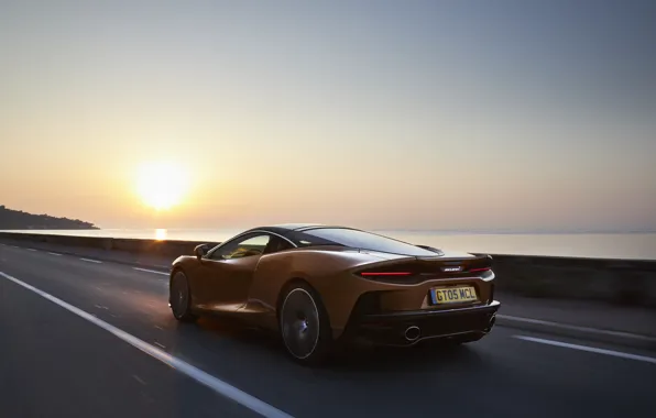 Закат, McLaren, скорость, суперкар, 2019, McLaren GT