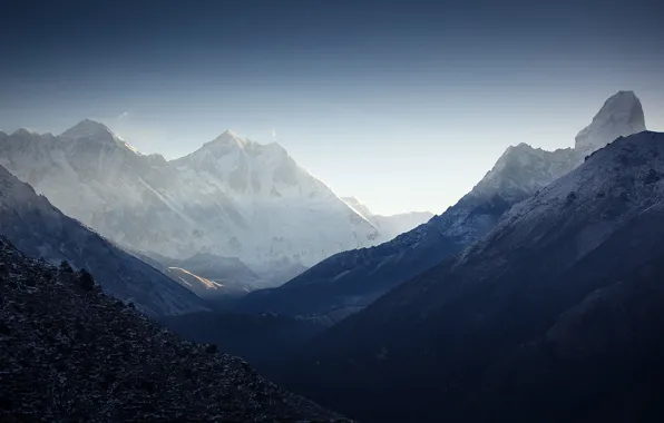 Горы, Гималаи, Lhotse, Ama Dablam, Nuptse, Peak 38