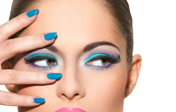 Картинка eyes, make-up, Painted nails