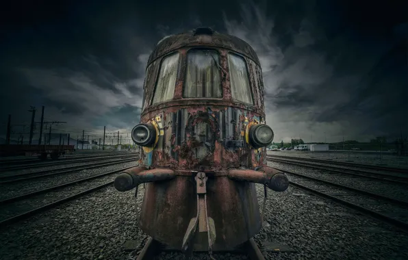 Картинка рельсы, поезд, раритет