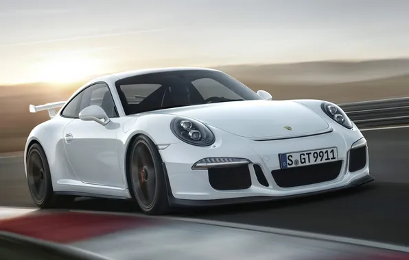 911, Porsche, white, порше, GT3, быстрый, касивый