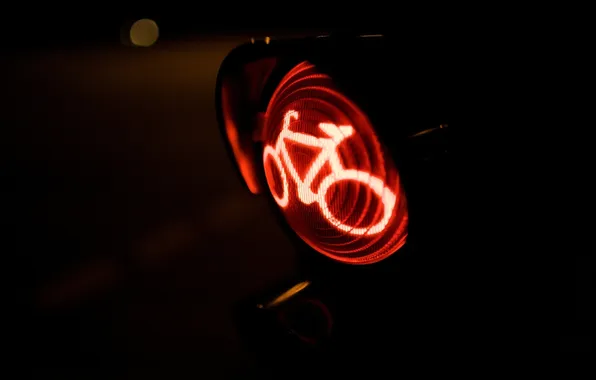 Свет, красный, велосипед, светофор, знак. стоп