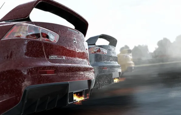 Turbo, fire, mitsubishi, tuning, lancer, evolution, evo, racing