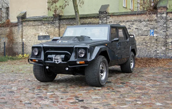 Car, машина, стена, Lamborghini, стоянка, пикап, колёса, Lamborghini LM002