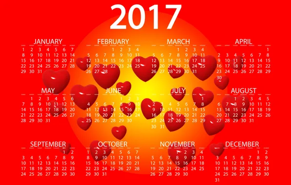 Желтый, красный, дизайн, фон, графика, новый год, вектор, сердца