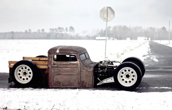 Картинка volkswagen, фольксваген, snow, ratroad, рэтрод