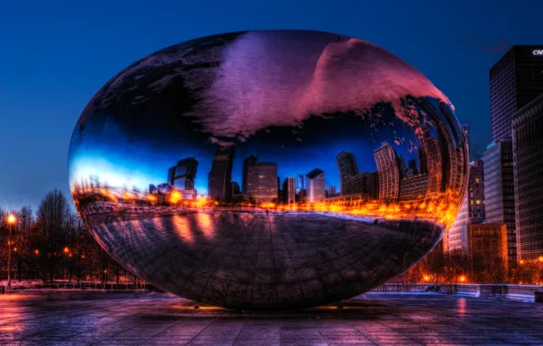 Чикаго, Chicago, монумент, millennium park, Spaceship Earth, Миллениум парк