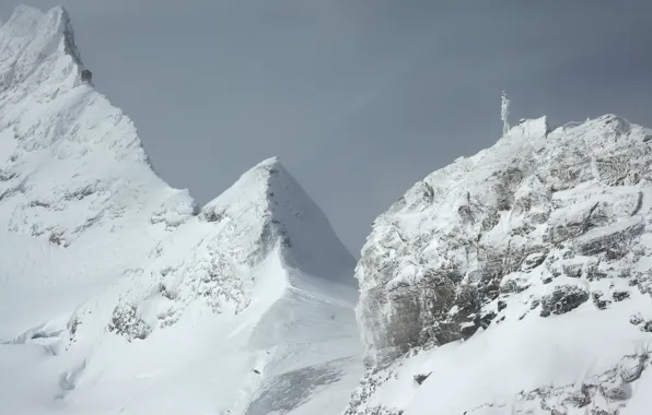 Картинка Зима, Мороз, Winter, Frost, Snow, Mountains, Снежные горы