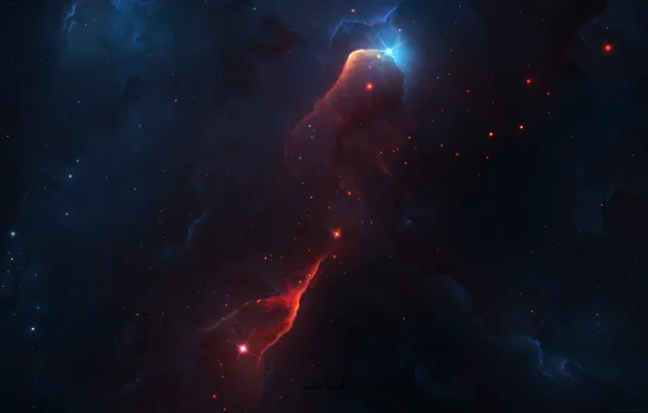 Звезды, Космос, Туманность, Стиль, Fantasy, Арт, Stars, Space