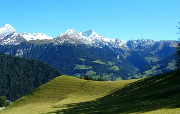 Картинка пейзаж, горы, природа, склоны, Австрия, Альпы