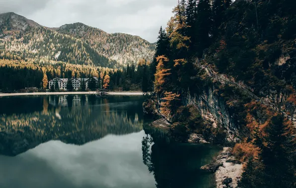 Картинка лес, горы, природа, озеро