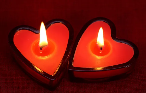 Огонь, свечи, сердца, сердечки