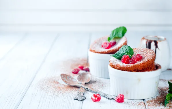 Ягоды, десерт, сахарная пудра, суфле, Myfoodie