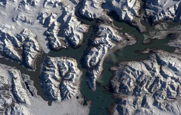 Snow, Patagonia, Earth from space