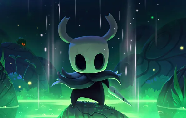 Озеро, свечение, существо, Hollow Knight