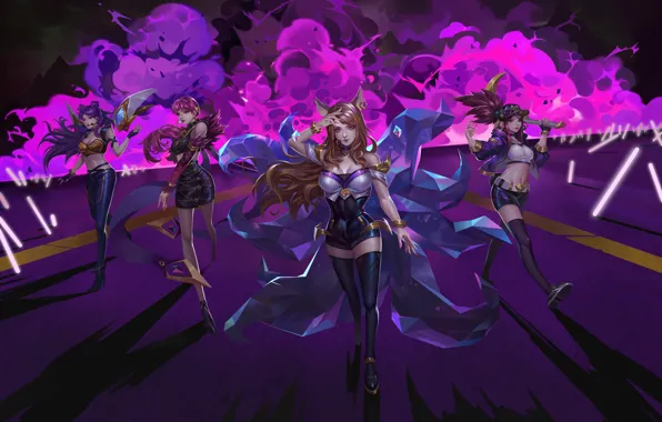 Akali, Ahri, Evelynn, League Of Legends, Kai'Sa