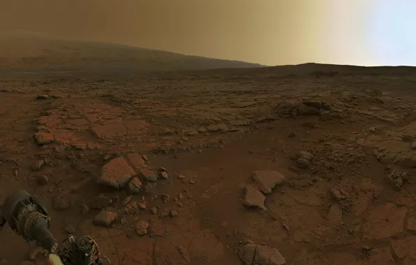 Картинка Марс, марсоход, рассвет на Марсе