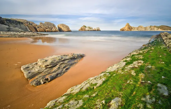 Картинка море, пейзаж, берег, Spain, Liencres